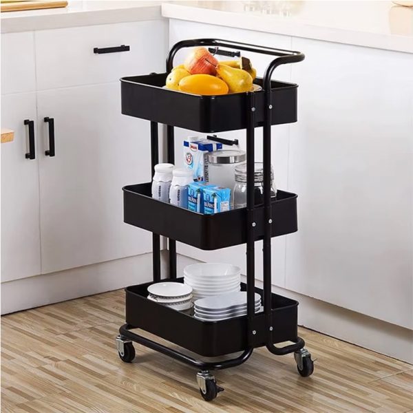 Kitchen Storage Organizer Utility Storage Cart 3 Tier Storage Trolley Cart - Image 4